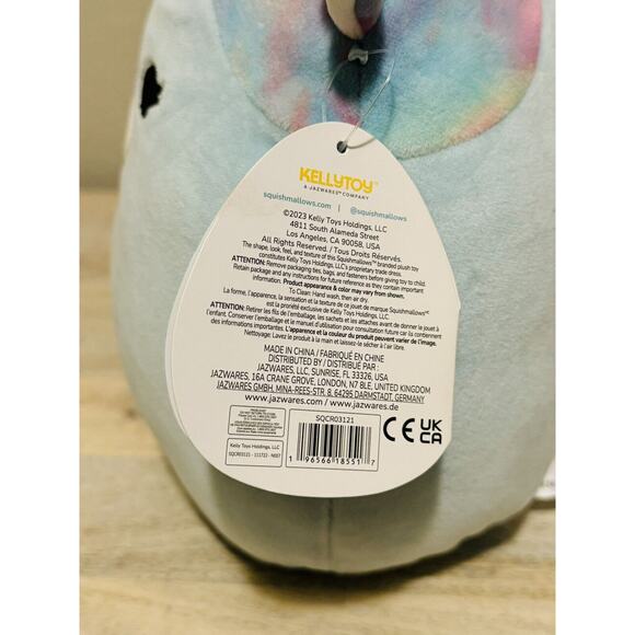 Squishmallow 8" Caedia the Cow Plush Toy Tie Dye Blue Brand New With Tags - Picture 8 of 8